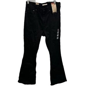 NWT Levi’s Womens 726 High Rise FLARE Black Jean Size 33 x 32 Stretch Slimming